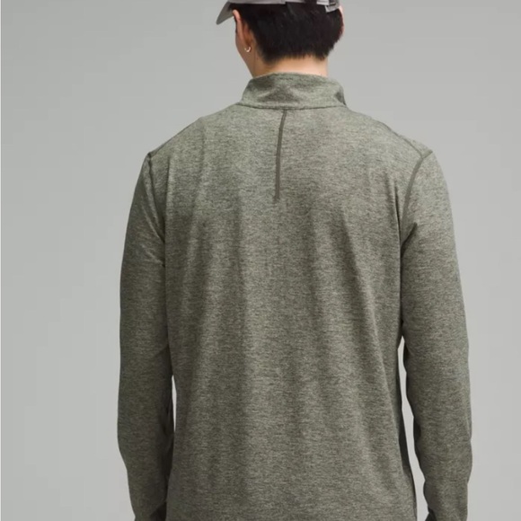 Lululemon Soft Jersey Half Zip M/Heathered Slate Brown/Heathered Army Green - Picture 2 of 6
